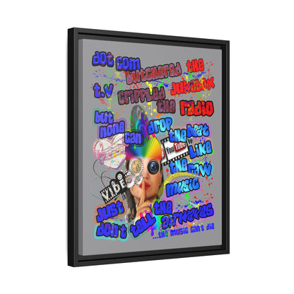 drop the beat - framed canvas art (grey)