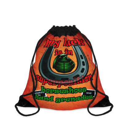 my luck - Drawstring Bag (burnt orange)
