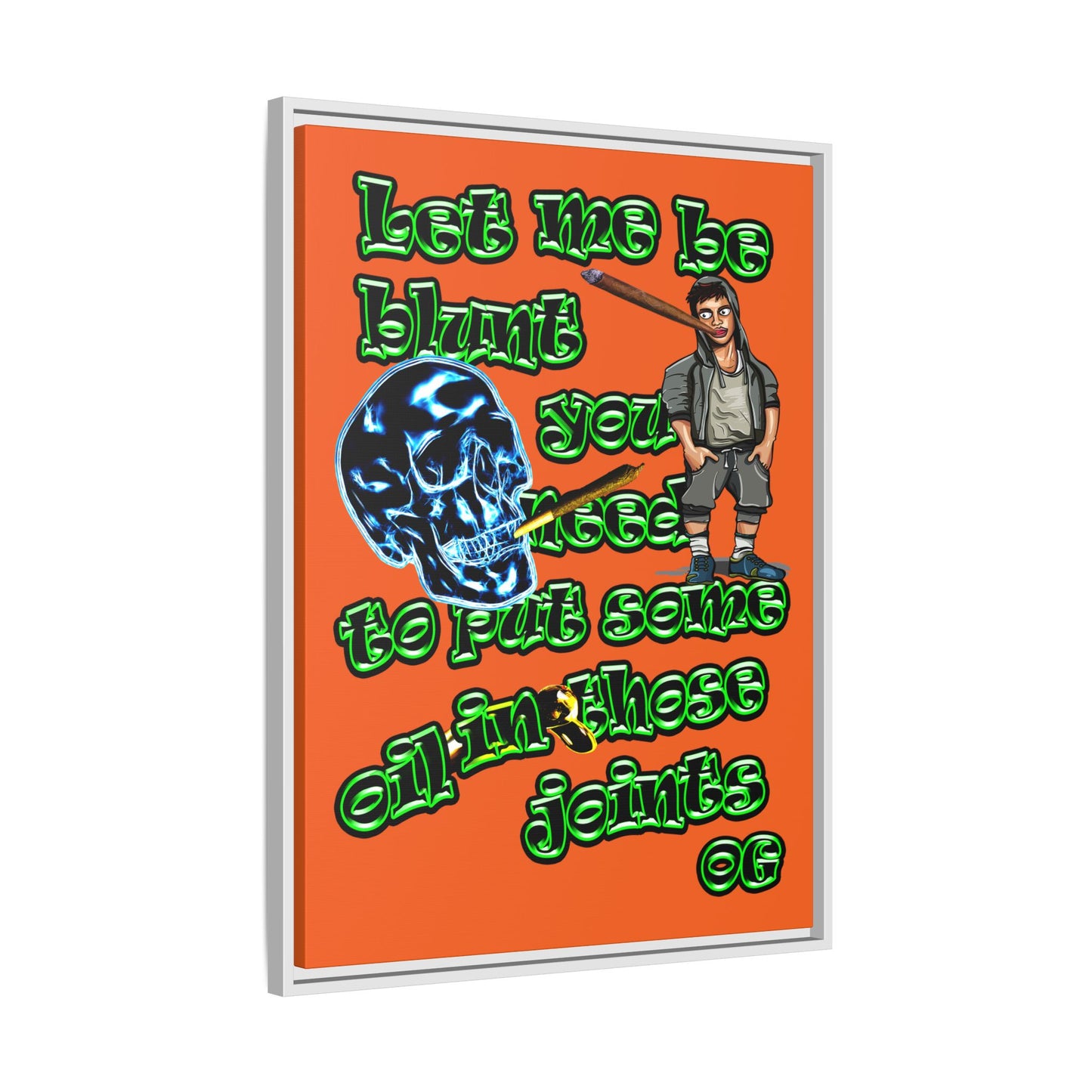 og - framed canvas art (orange)