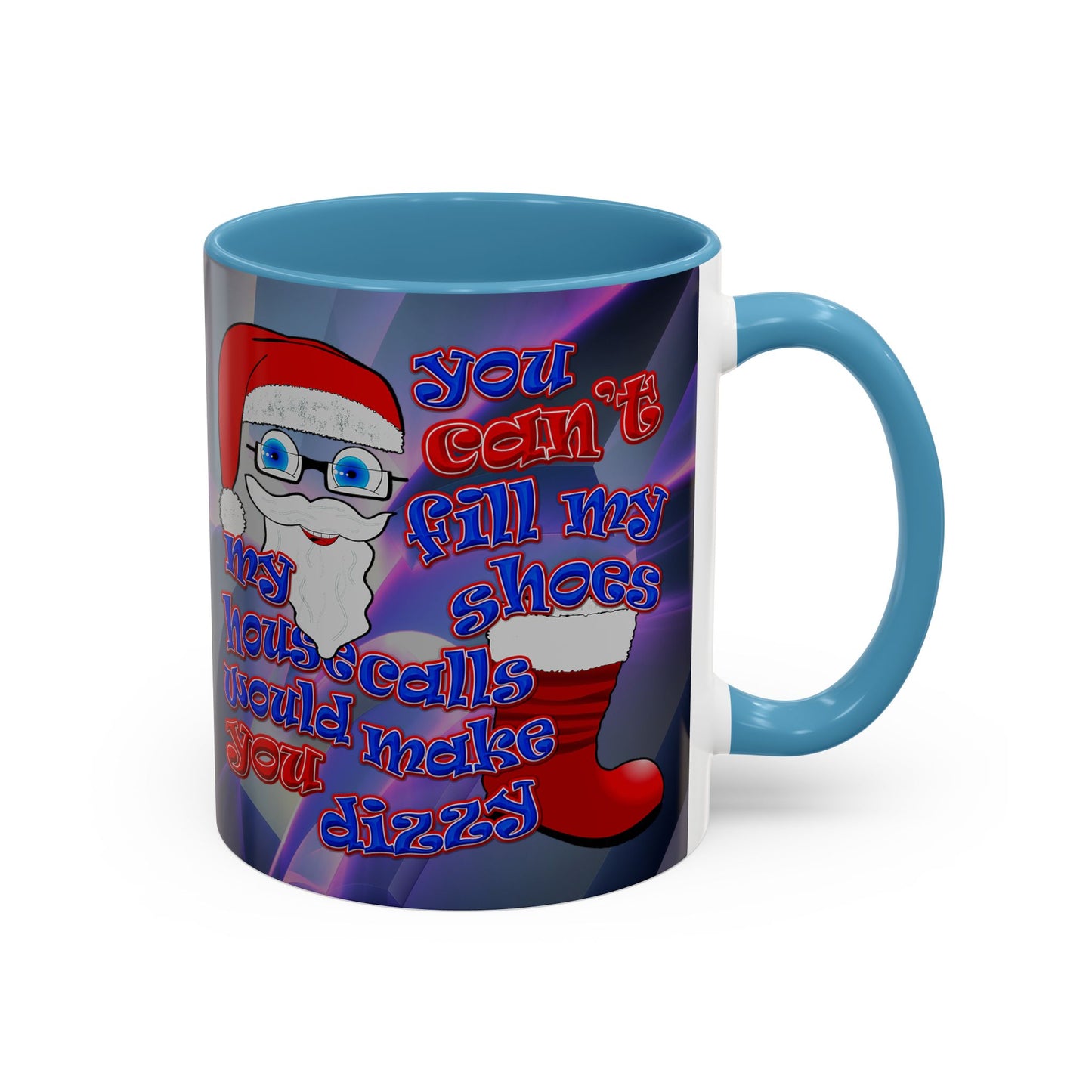 santa's shoes - Accent Mug (grey-pink wave)