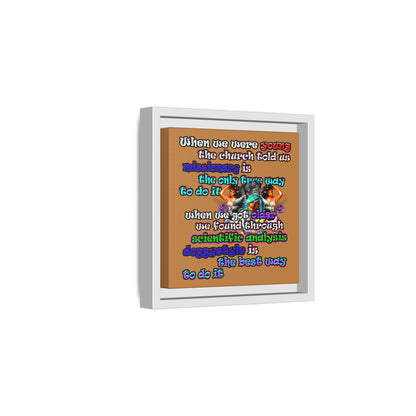 doggystyle - framed canvas art (light brown)