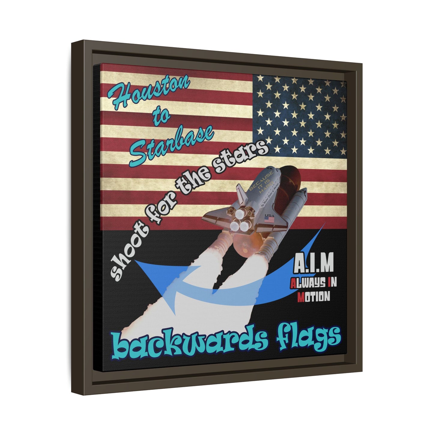 shoot for the stars - framed canvas art (black)