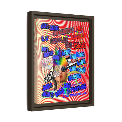 drop the beat - framed canvas art (yellow-orange wave)