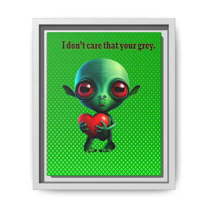 I don't care that your grey - framed canvas art (logo green)