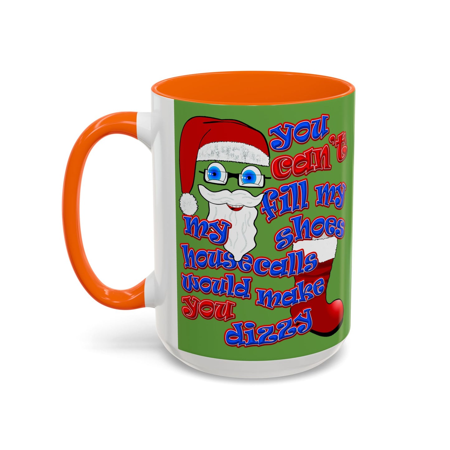 santa's shoes - Accent Mug (green)