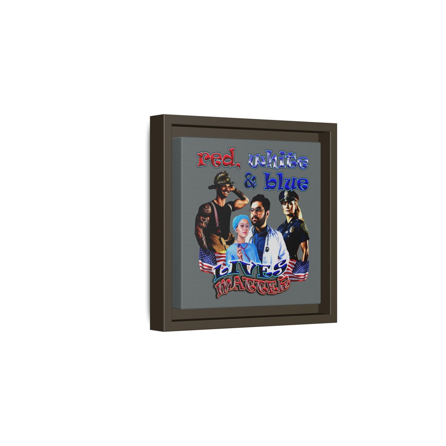 rw&b lives matter - framed canvas art (dark grey)