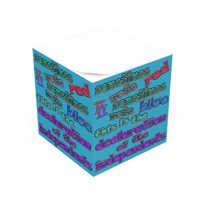 declaration of the independents - note cube (turquoise)