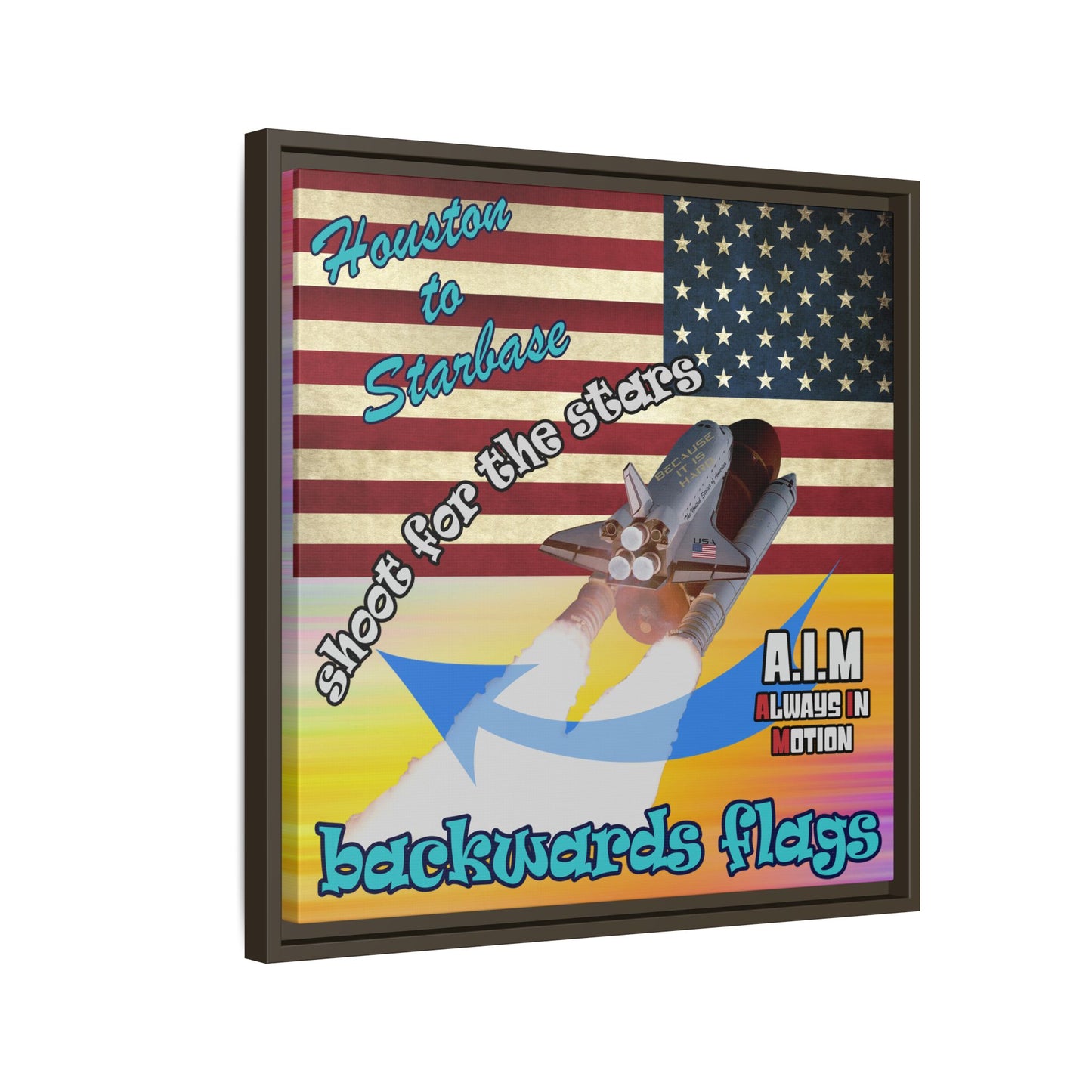 shoot for the stars - framed canvas art (color blur)