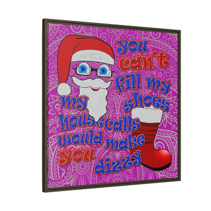 santa's shoes - framed canvas art (pink swirl)