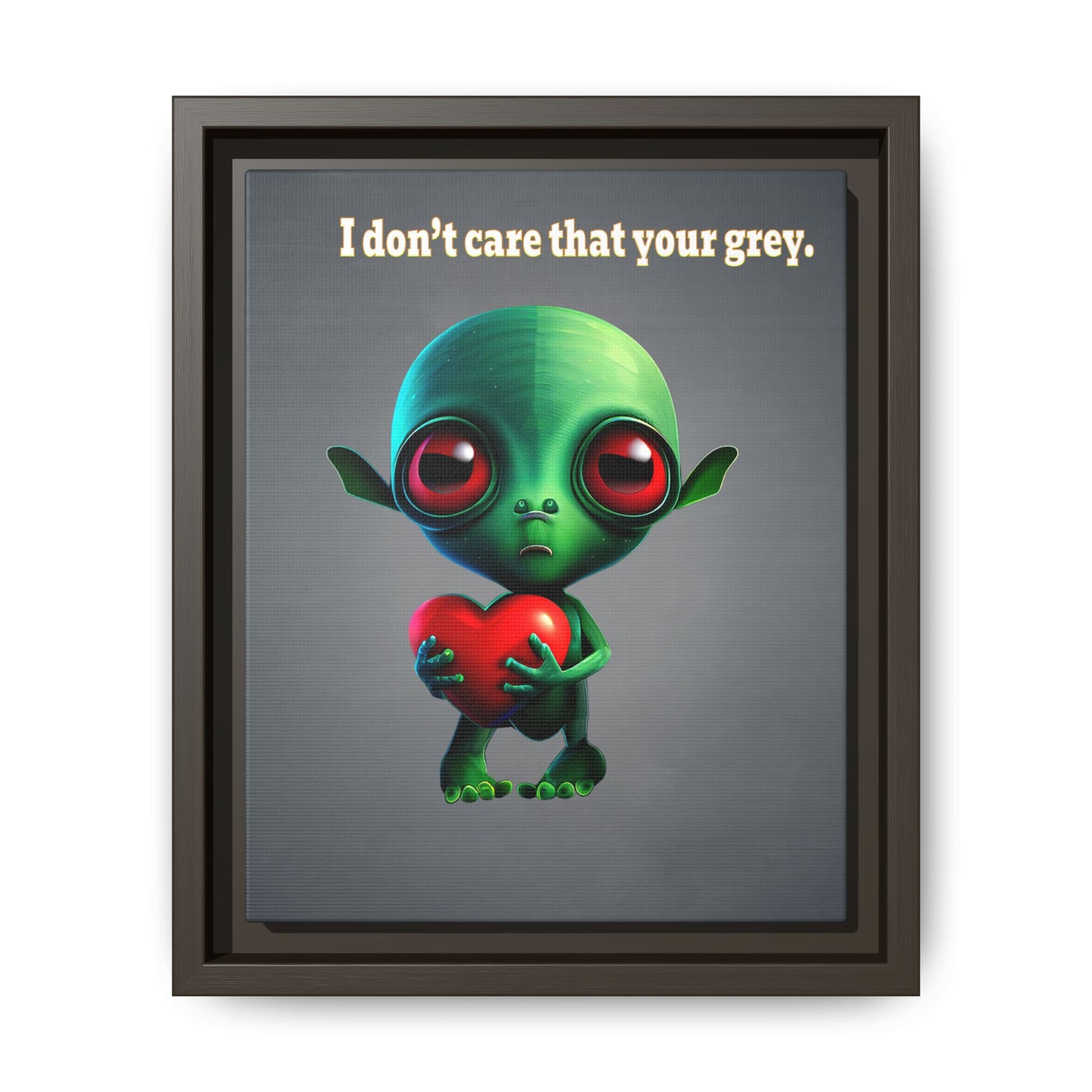I don't care that your grey - framed canvas art (grey-light grey)
