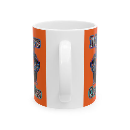 em cee squared - White Mug (orange)