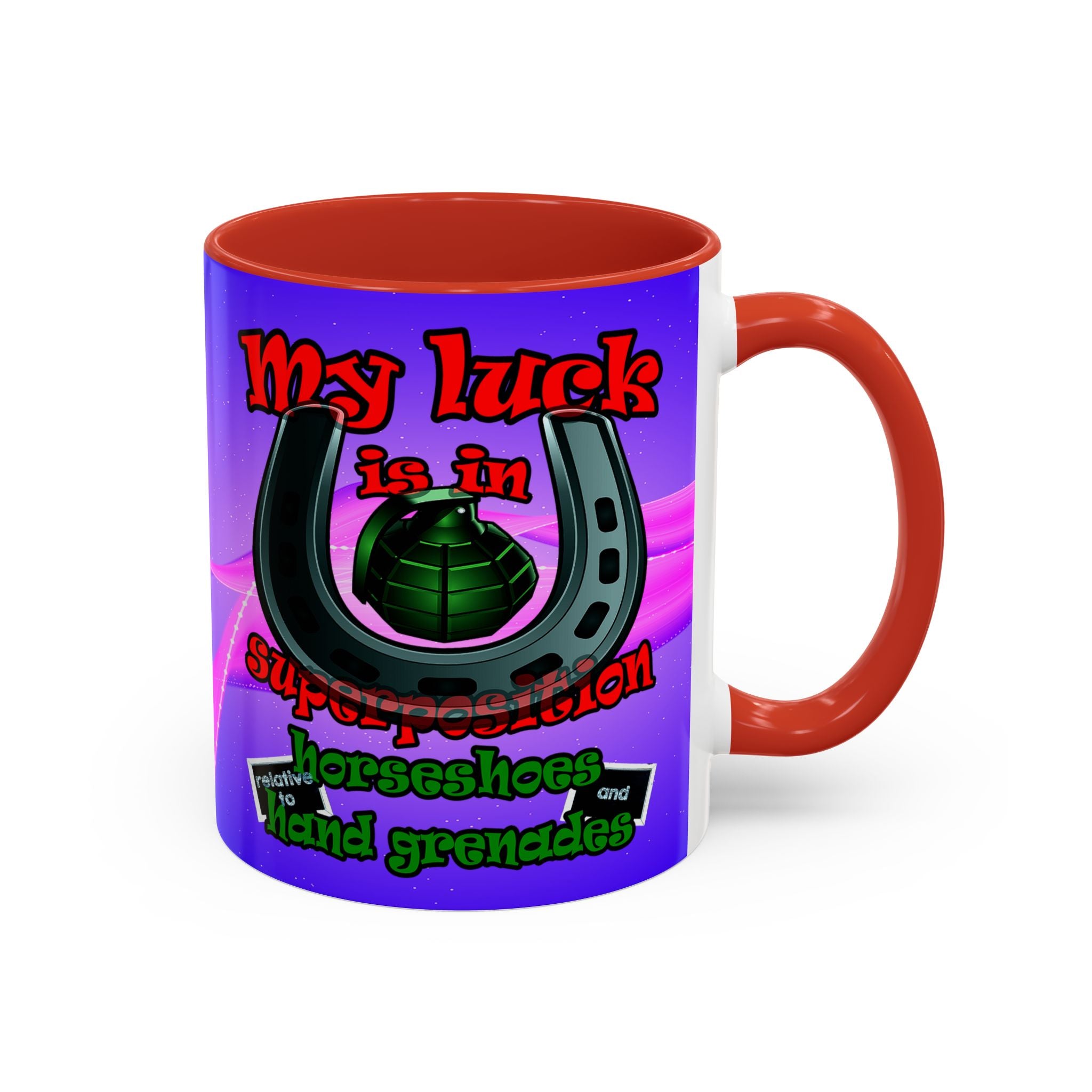 my luck - Accent Mug (purple-pink wave)