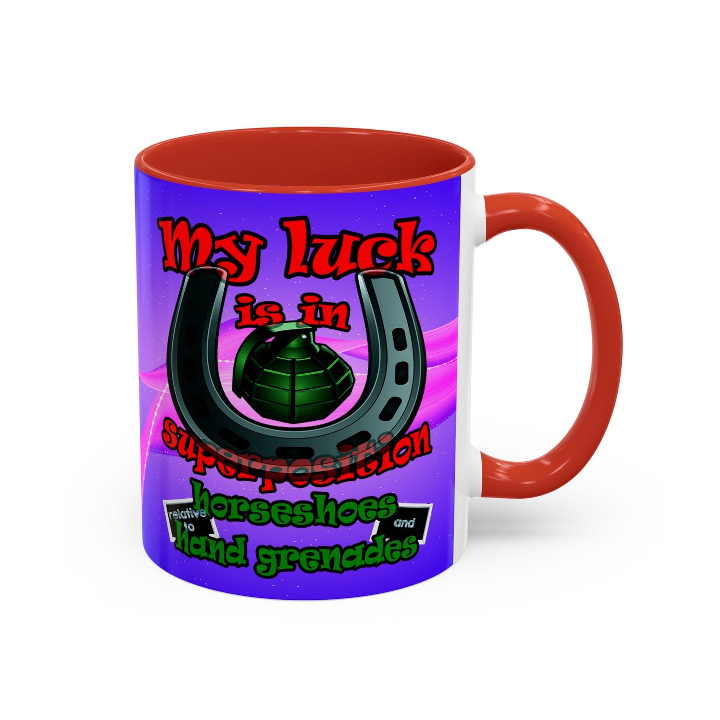 my luck - Accent Mug (purple-pink wave)