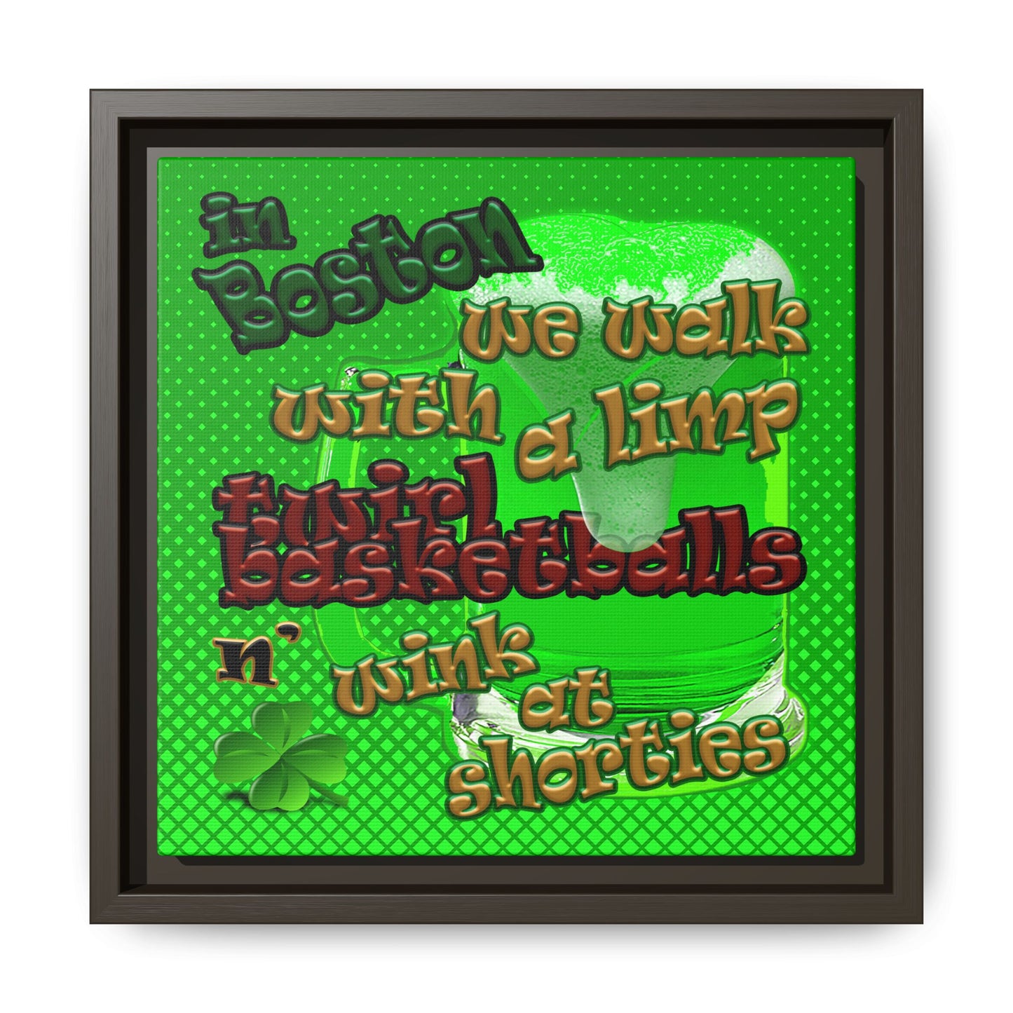 celtics logo - framed canvas art (logo green)
