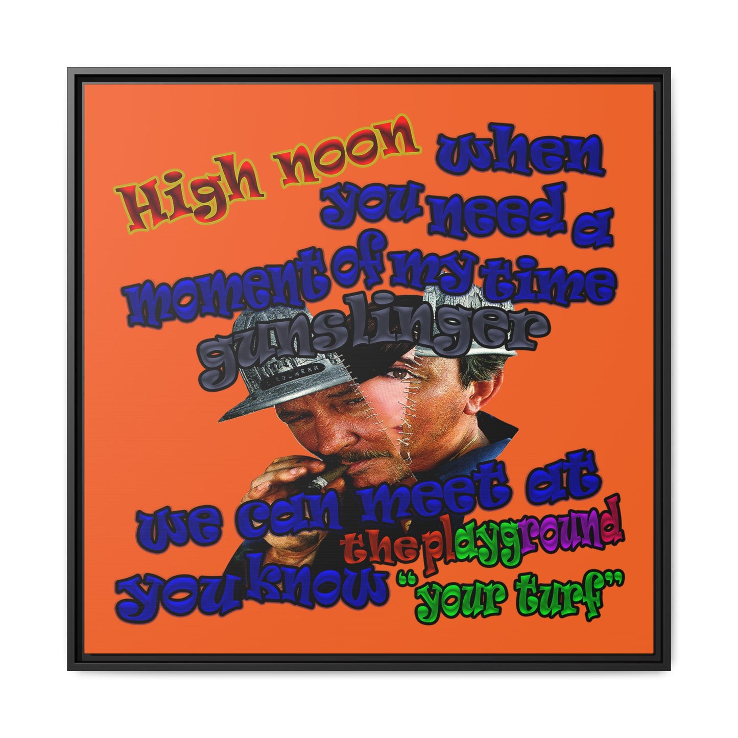 high noon - framed canvas art (orange)