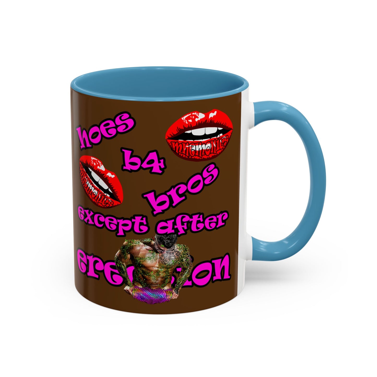 hoes b4 bros - Accent Mug (brown)