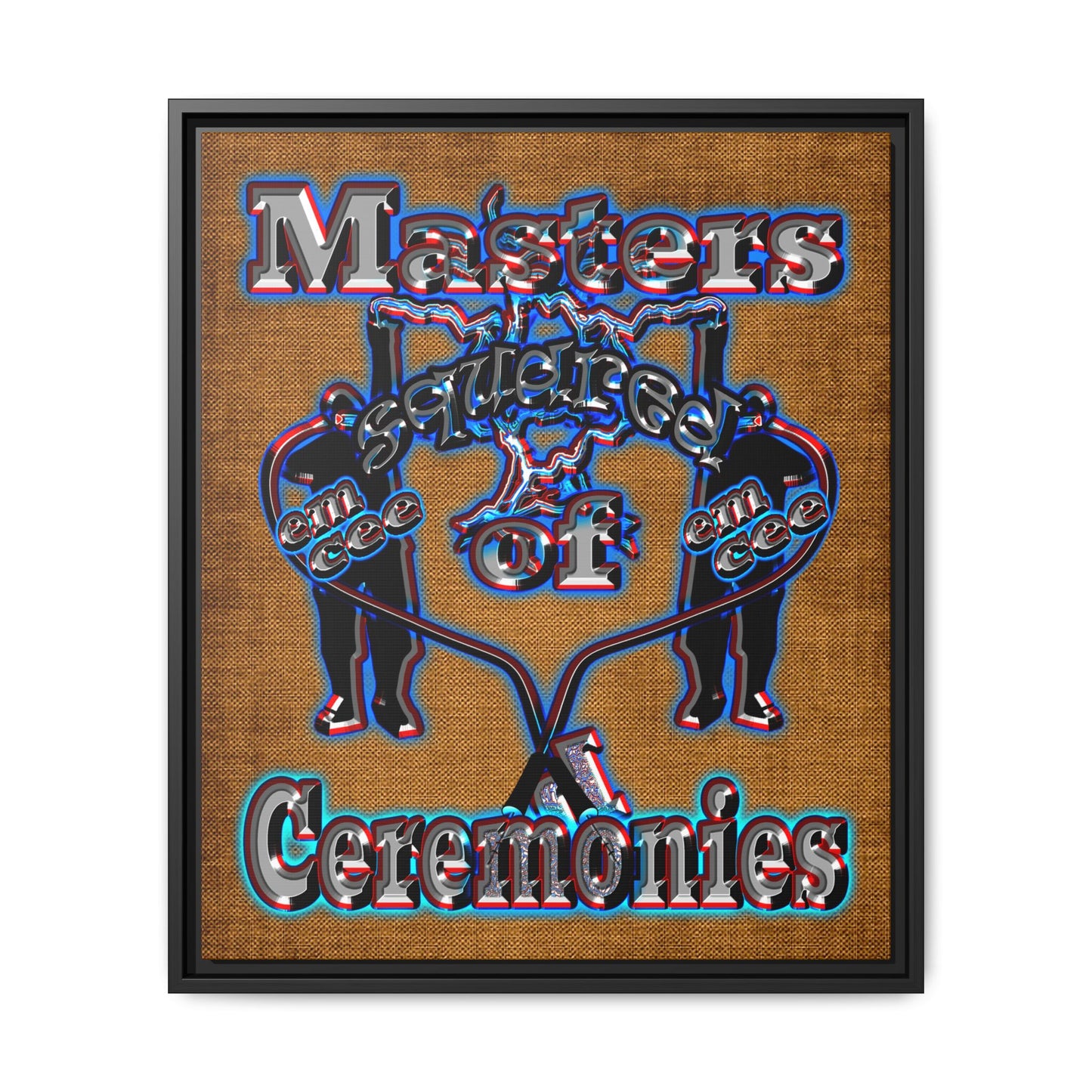 em cee squared - framed canvas art (brown papyrus)