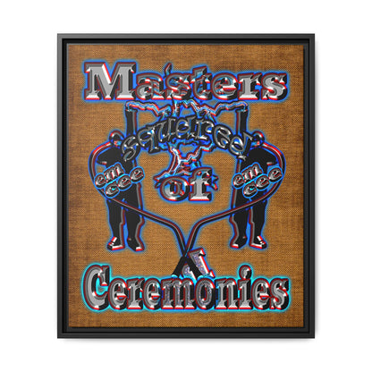 em cee squared - framed canvas art (brown papyrus)