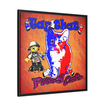 tag that - framed canvas art (burnt orange)