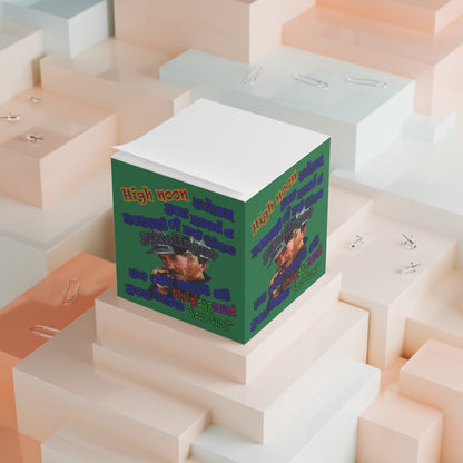 high noon - note cube (dark green)