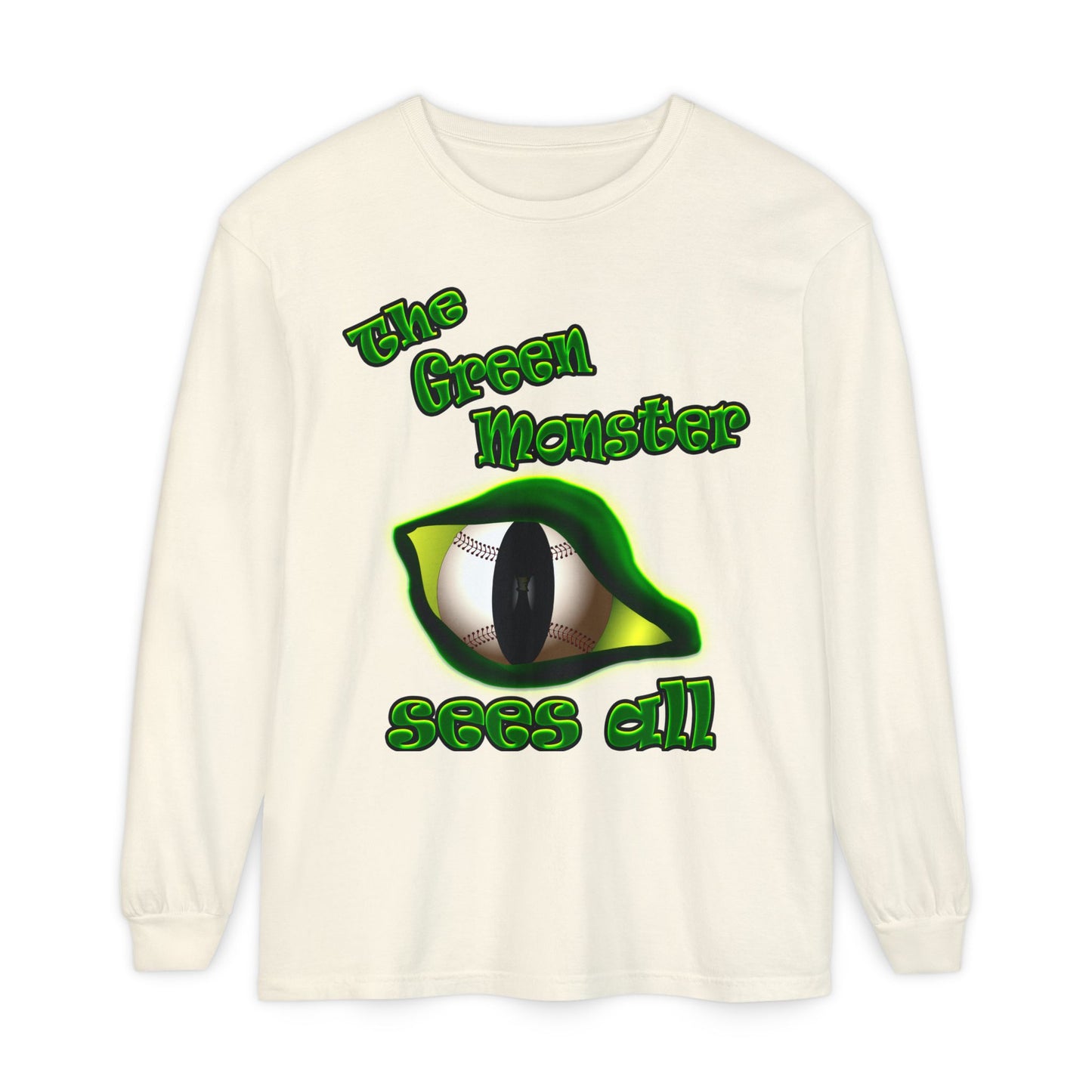 green monster - Unisex Garment-dyed Long Sleeve T-Shirt