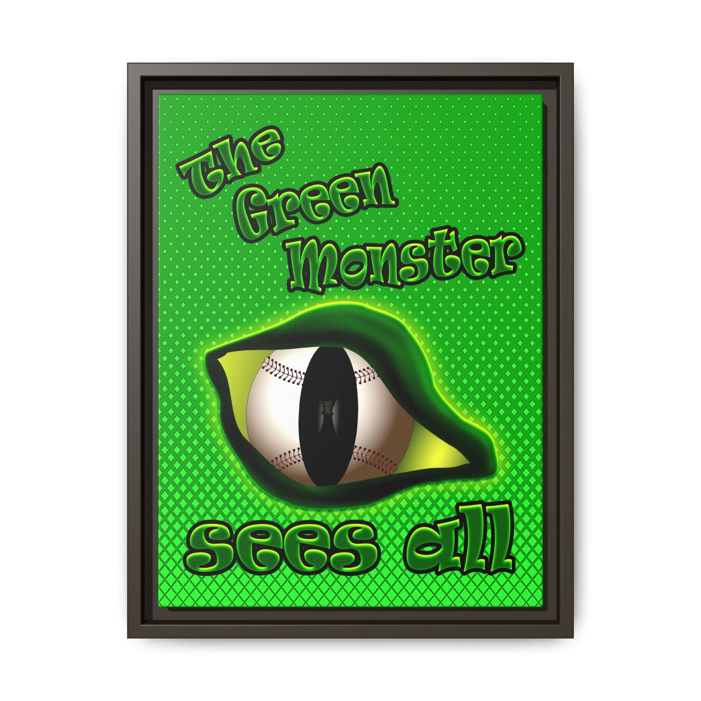 green monster - framed canvas art (logo green)