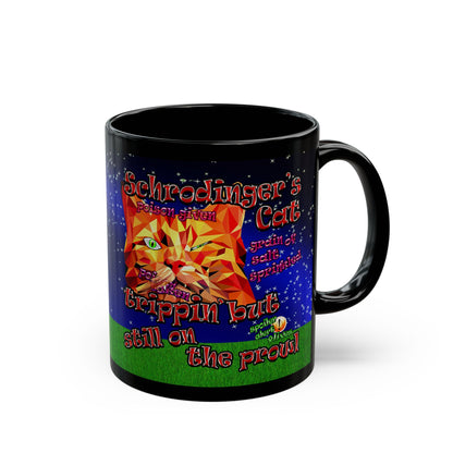 schrodinger's cat - Black Mug ('snoops' background)