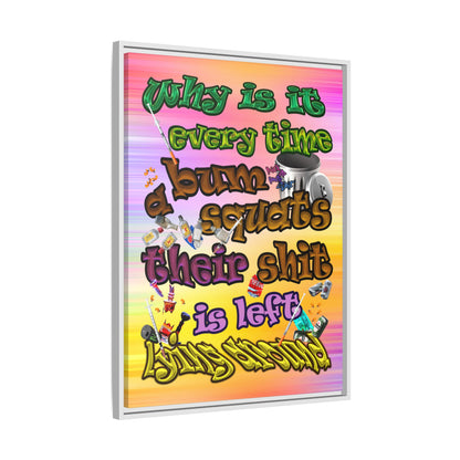 the bum's shit - framed canvas art (color blur)