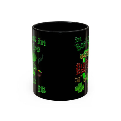 celtics logo - Accent Mug (black)