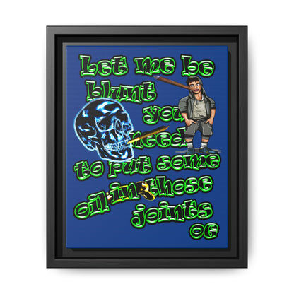 og - framed canvas art (dark blue)