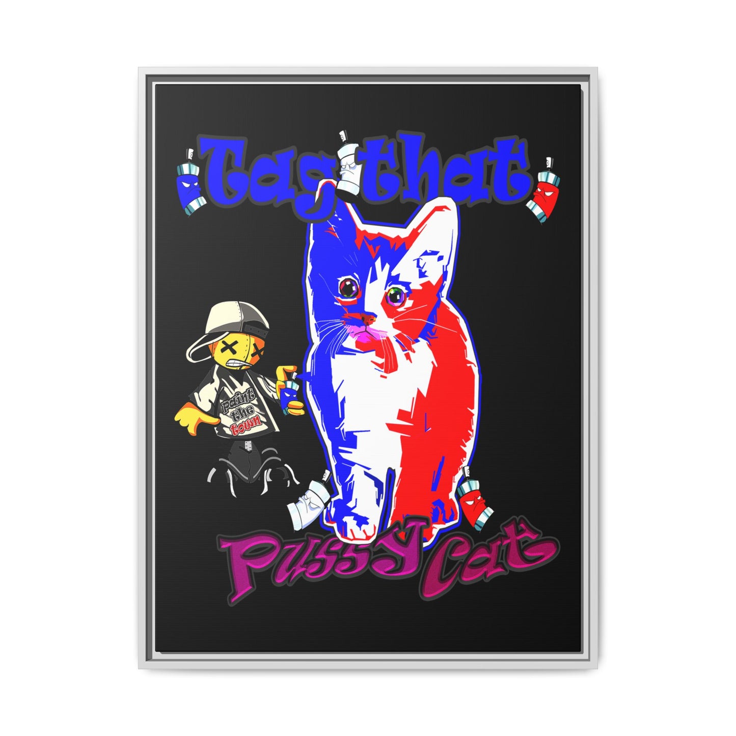tag that - framed canvas art (black)