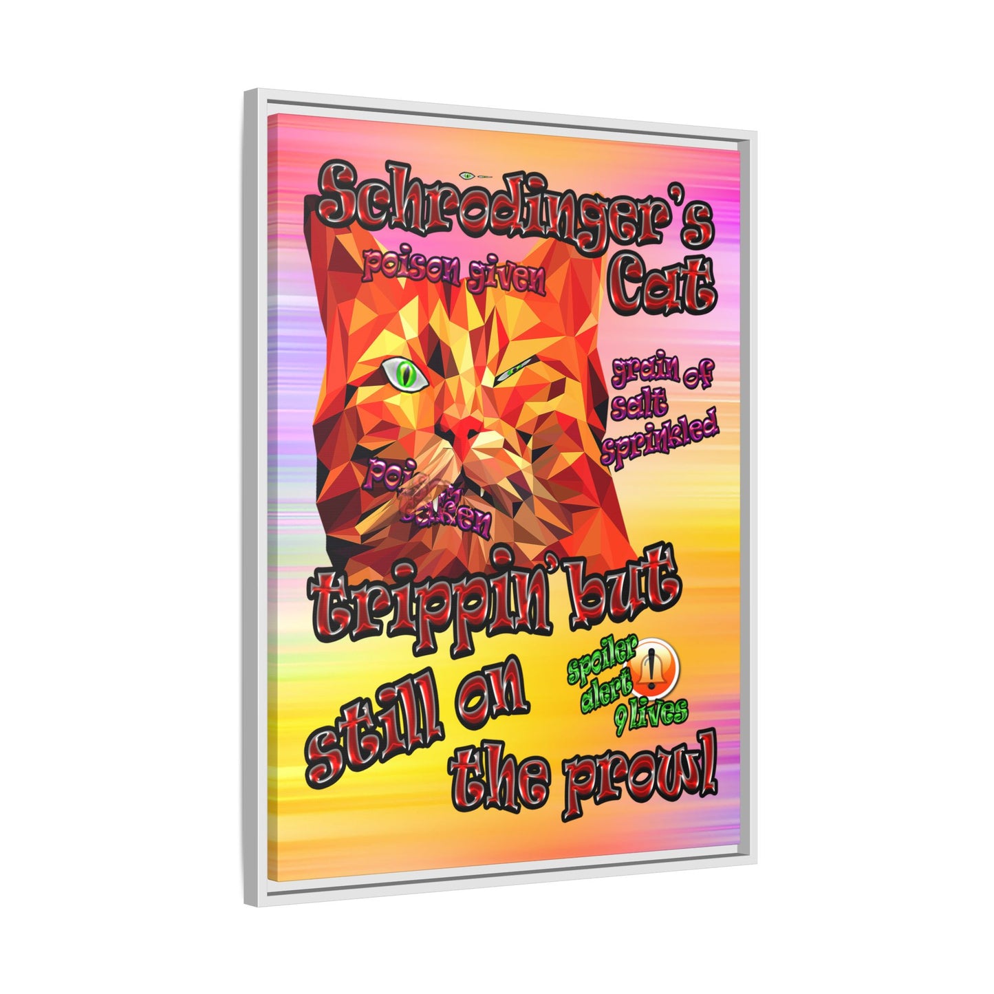 schrodinger's cat - framed canvas art (color blur)
