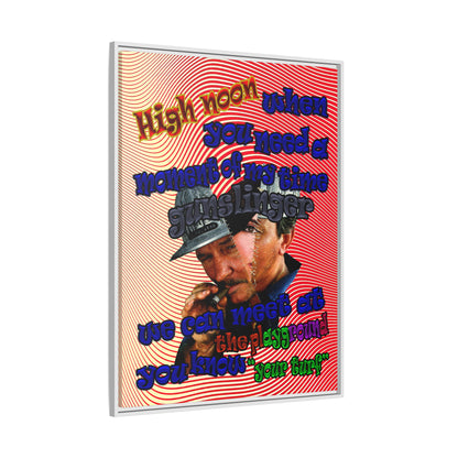 high noon - framed canvas art (yellow-orange wave)