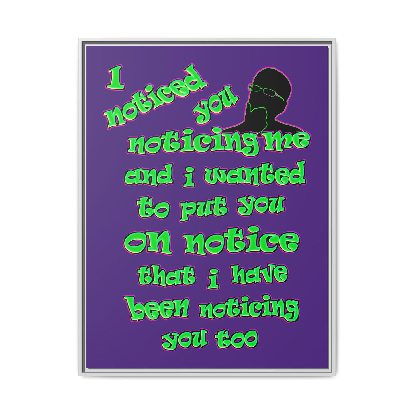 noticed you noticing - framed canvas art (purple)