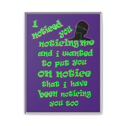 noticed you noticing - framed canvas art (purple)