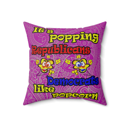 popping like popcorn - Faux Suede Square Pillow - (pink swirl)