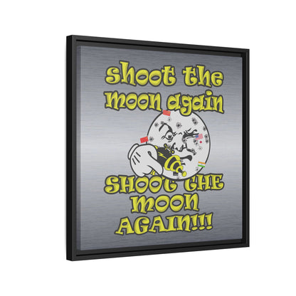 shoot the moon again - framed canvas art (brushed nickel)