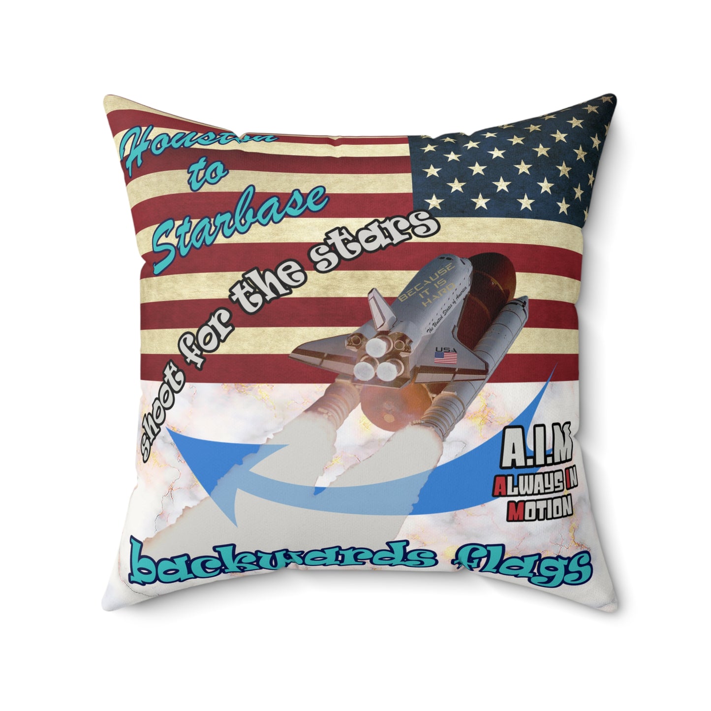 shoot for the stars - Faux Suede Square Pillow - (white marble)