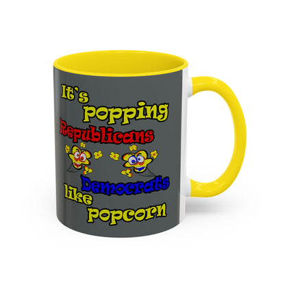 popping like popcorn - Accent Mug (dark grey)