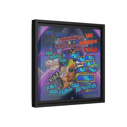 drop the beat - framed canvas art (grey-pink wave)