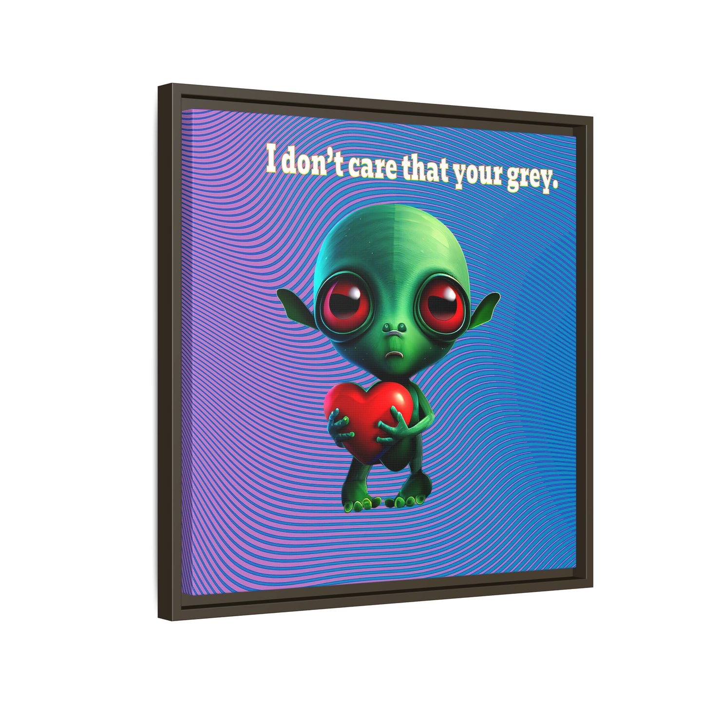 I don't care that your grey - framed canvas art (light blue-purple wave)