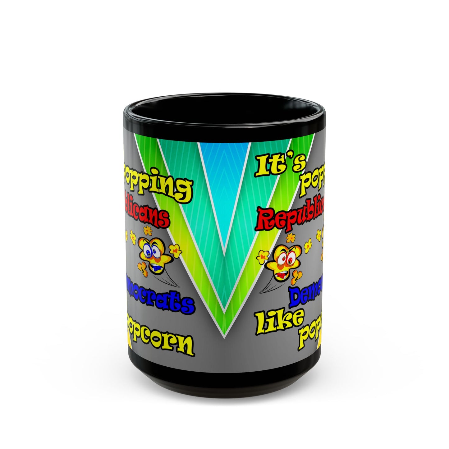 popping like popcorn - Black Mug (rainbow split)