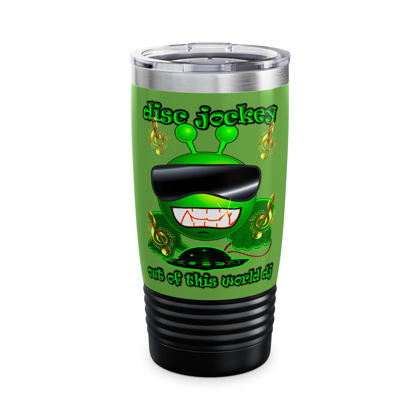 disc jockey - Ringneck Tumbler, 20oz (green)
