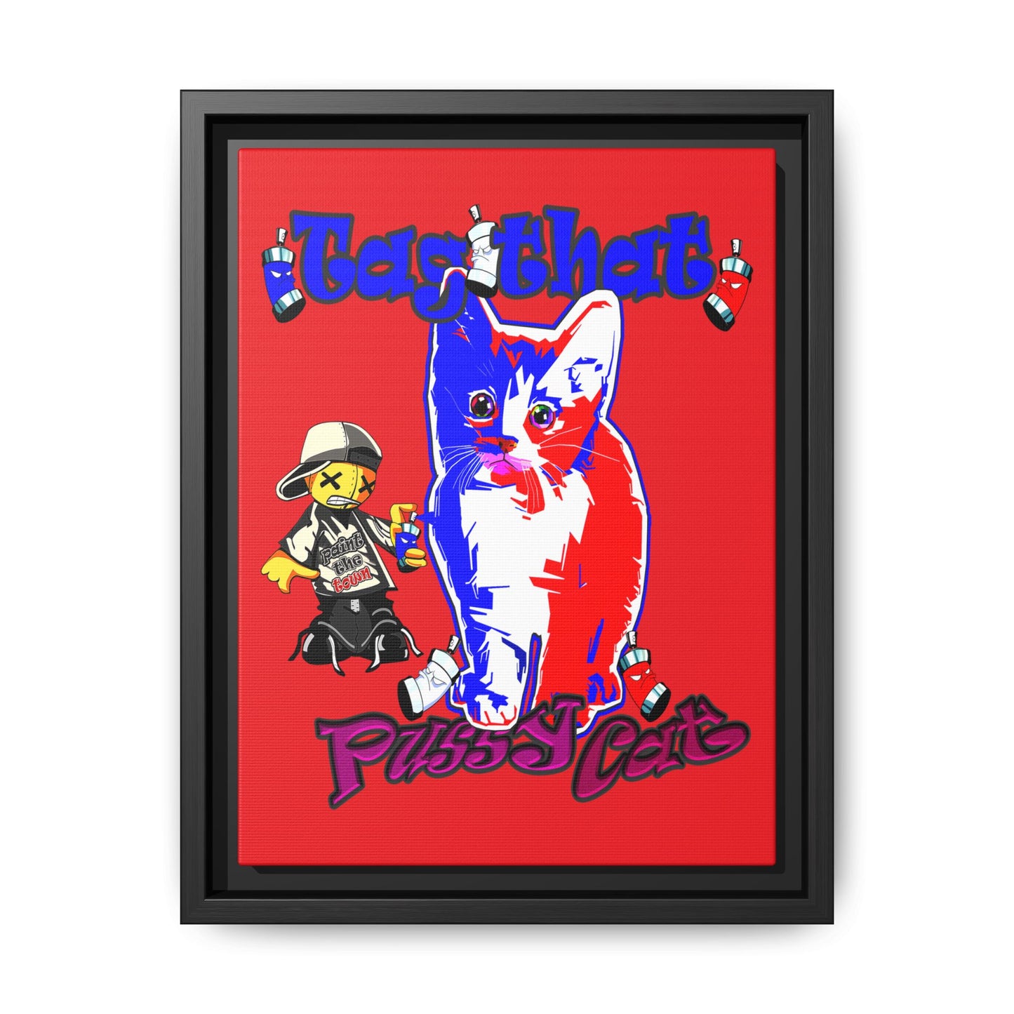 tag that - framed canvas art (red)