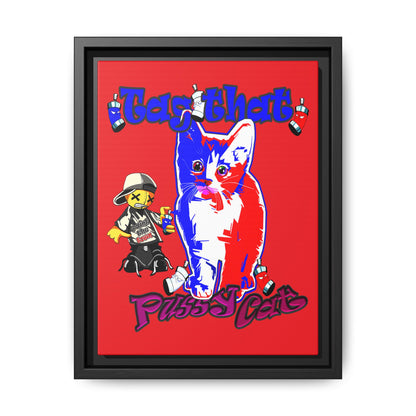 tag that - framed canvas art (red)