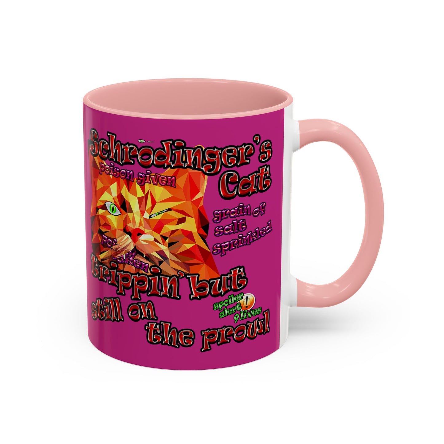 schrodinger's cat - Accent Mug (pink)