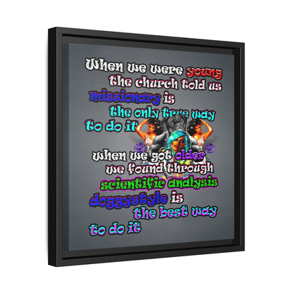 doggystyle - framed canvas art (grey-light grey)
