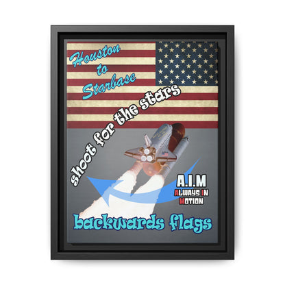 shoot for the stars - framed canvas art (grey-light grey)