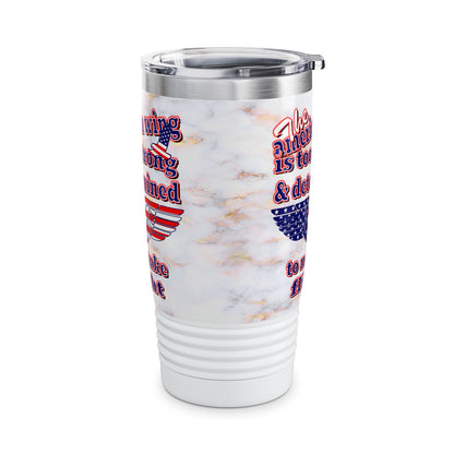 american wing - Ringneck Tumbler, 20oz (white marble)