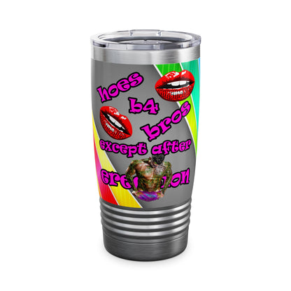 hoes b4 bros - Ringneck Tumbler, 20oz (rainbow split)